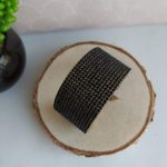 Bracelet manchette noir strassé1