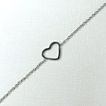 bracelet en acier inoxydable coeur argenté