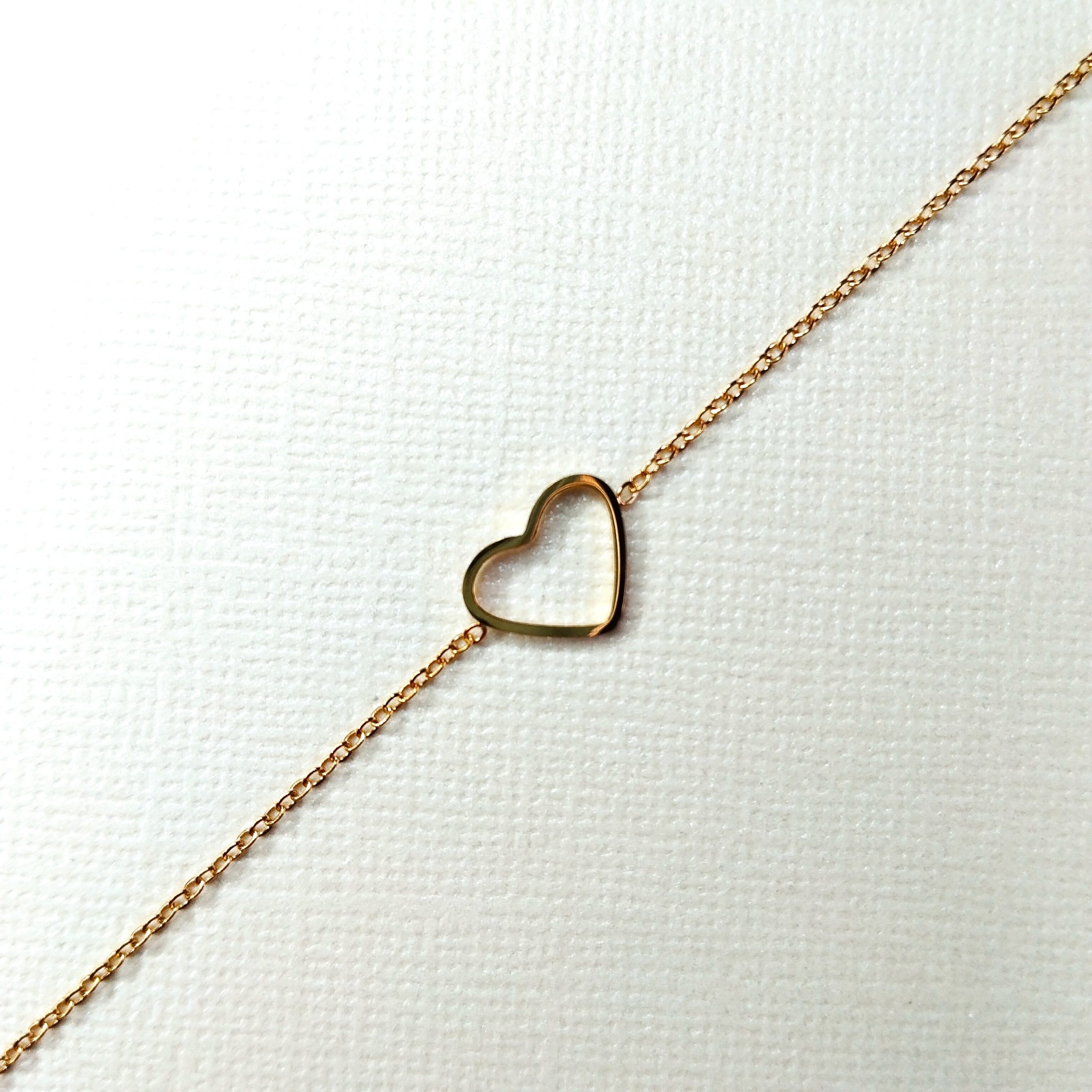 bracelet en acier inoxydable coeur doré