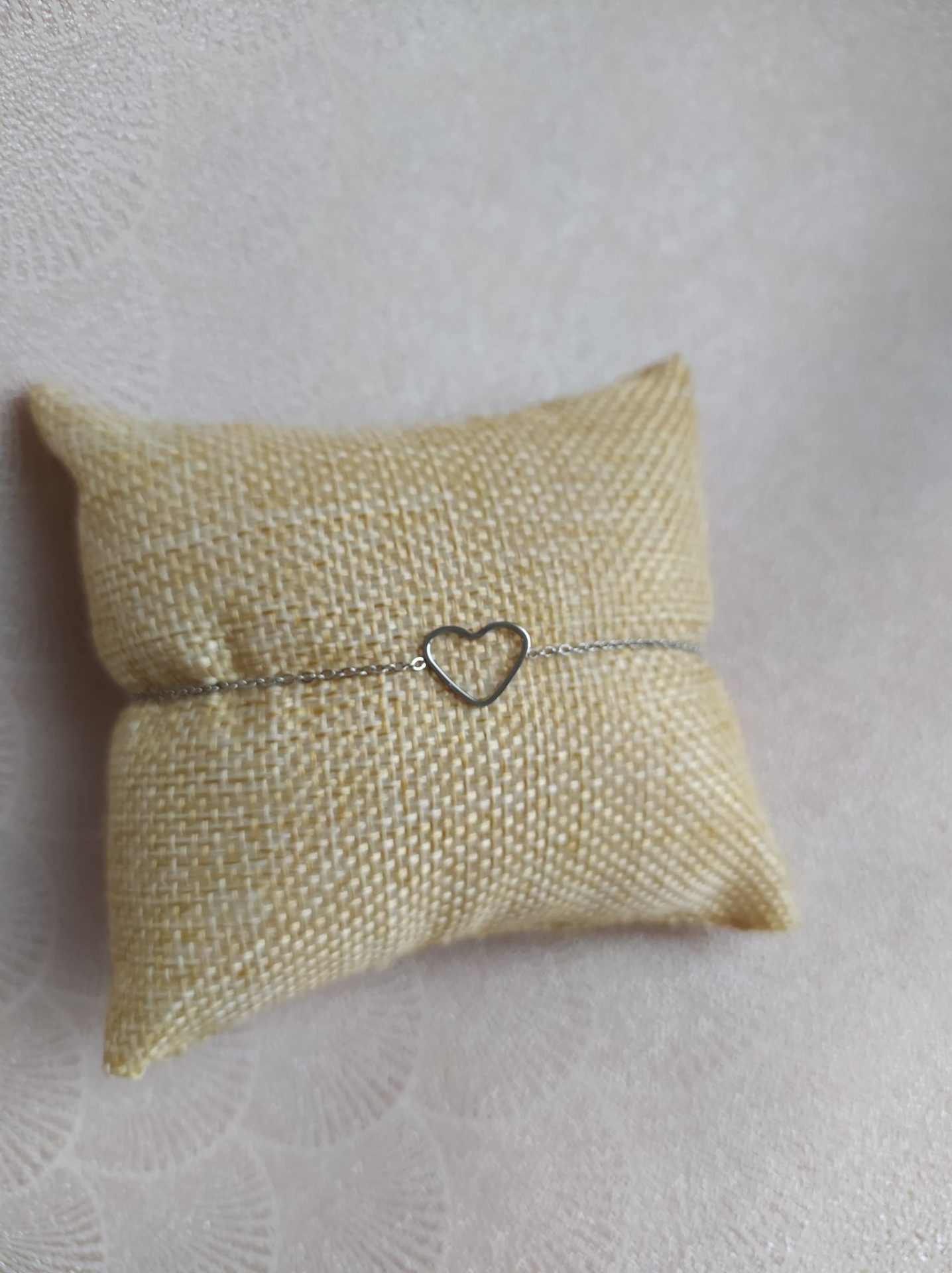 bracelet en acier inoxydable coeur argenté