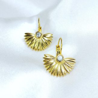 boucles d'oreilles doré en acier inoxydable nola