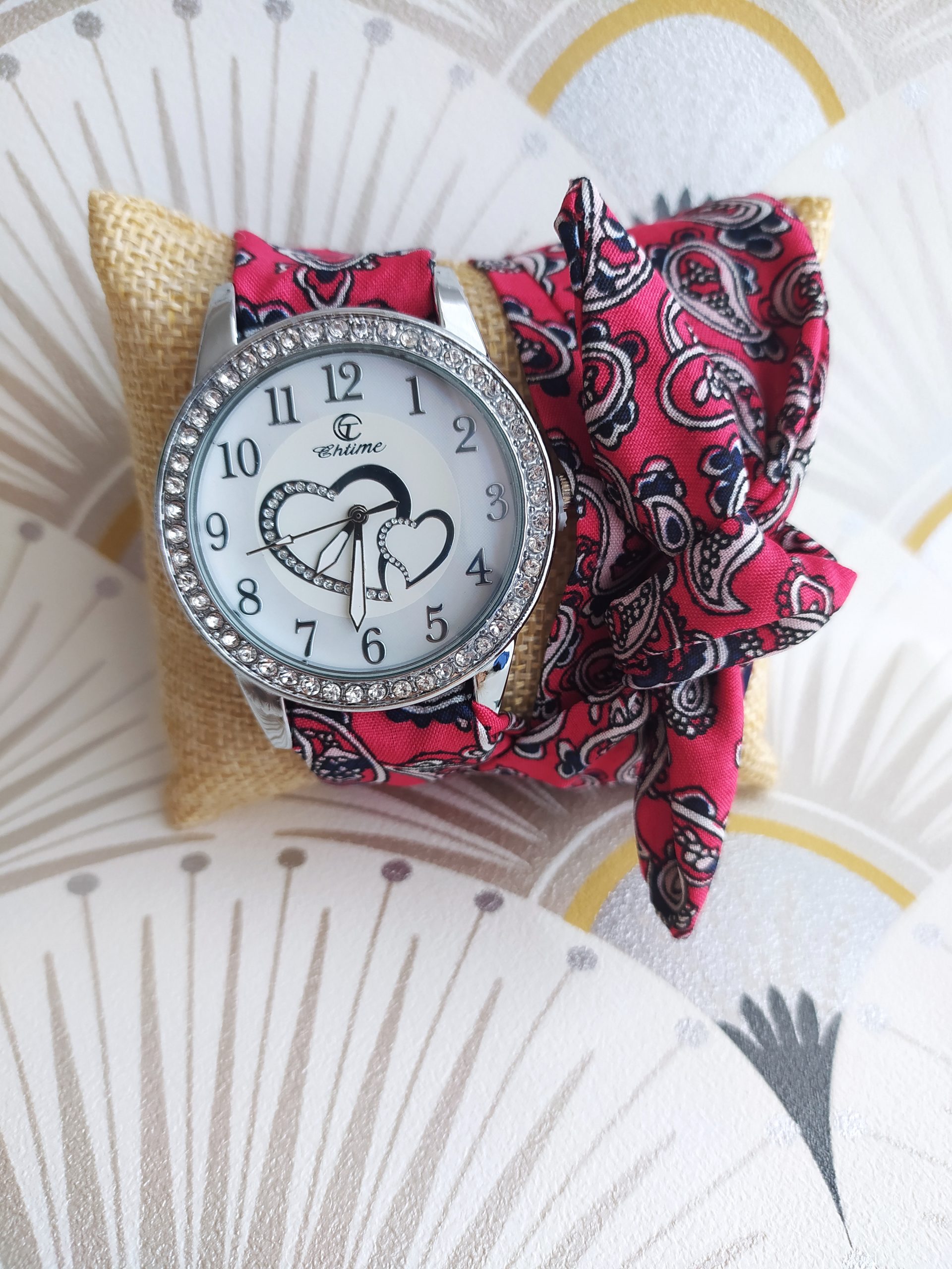 Montre foulard Pina rose 2
