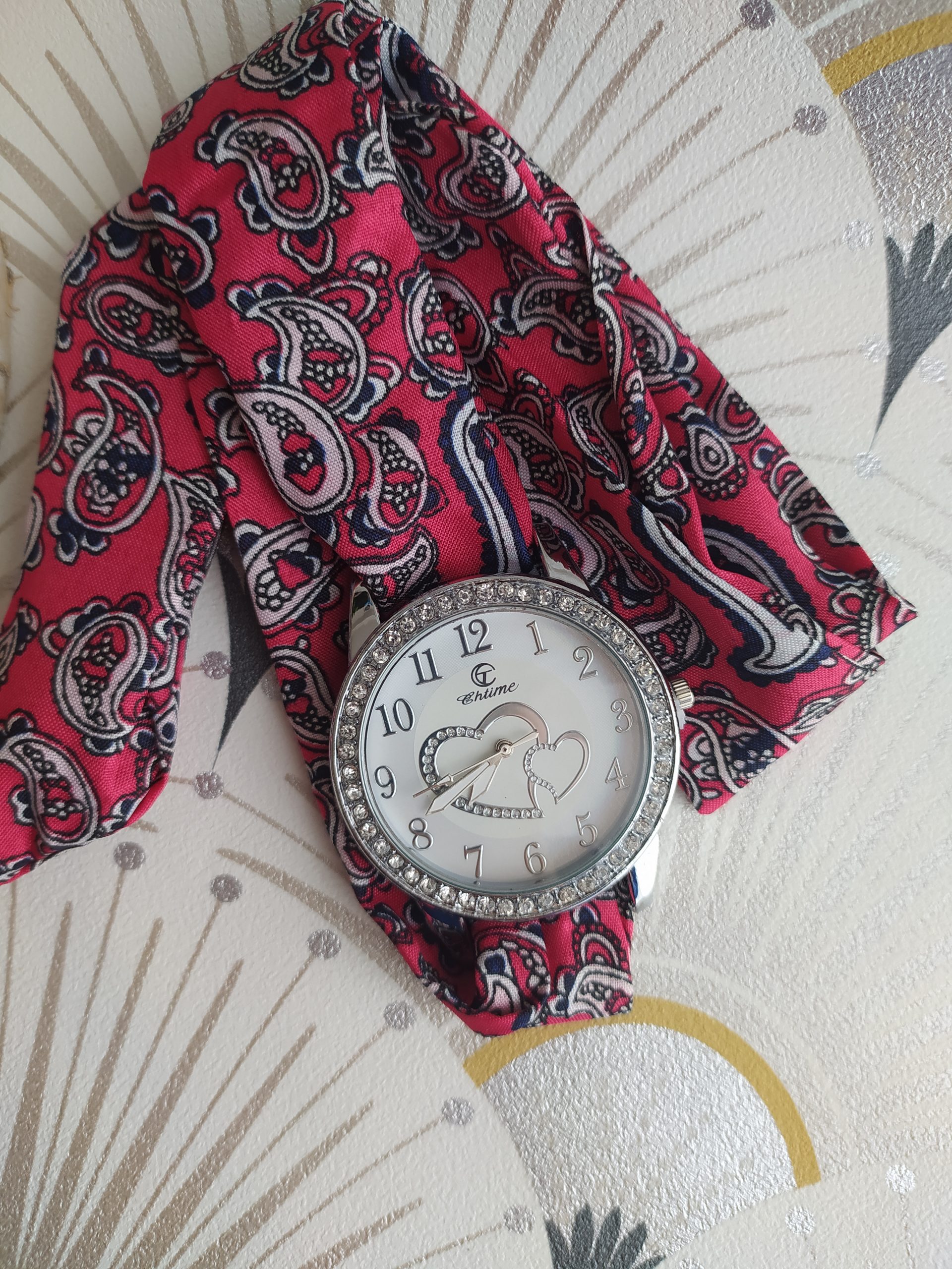 Montre foulard Pina rose