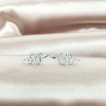 boucles d'oreilles puce en acier inoxydable argenté
