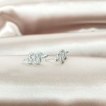 boucles d'oreilles puce en acier inoxydable argenté