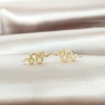 boucles d'oreilles puce en acier inoxydable doré