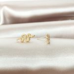 boucles d'oreilles puce en acier inoxydable doré