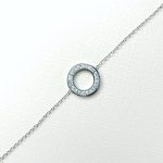 bracelet argenté pendentif strass blanc