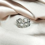 bague chaine en acier inoxydable argenté